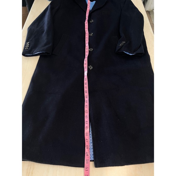 Arthur Black Mens Navy Wool Cashmere Blend Topcoat Overcoat E54805-2 Size 50L - Picture 6 of 11